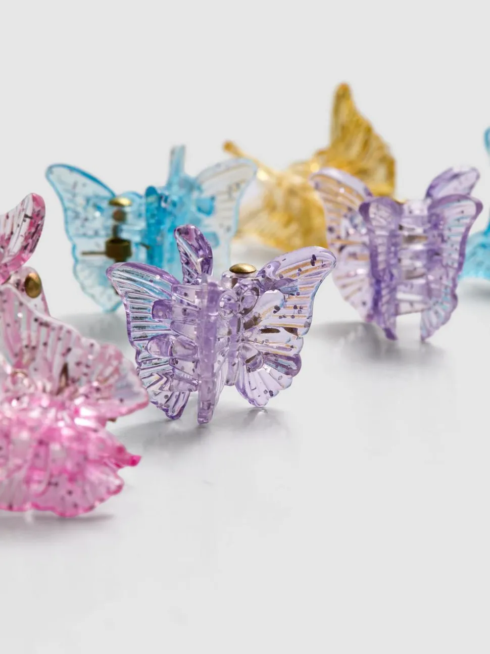 Glitzernde Schmetterlings-Haarklammern, 8er-Pack