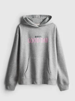 Grafik-Hoodie aus Baumwollmischung