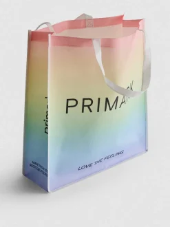 Große, wiederverwendbare „Primark“ Tasche in Pride-Farben