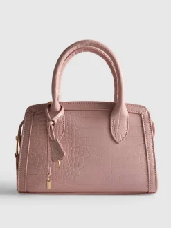 Handtasche in Kroko-Optik