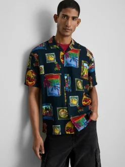 Hemd mit Reverskragen und Resort-Print
