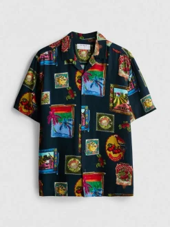 Hemd mit Reverskragen und Resort-Print