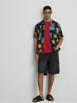 Hemd mit Reverskragen und Resort-Print