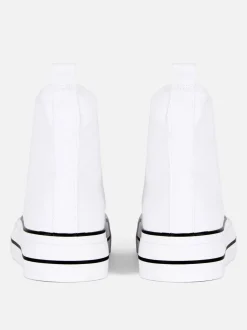 High-Top-Sneaker aus Canvas mit flacher Plateausohle