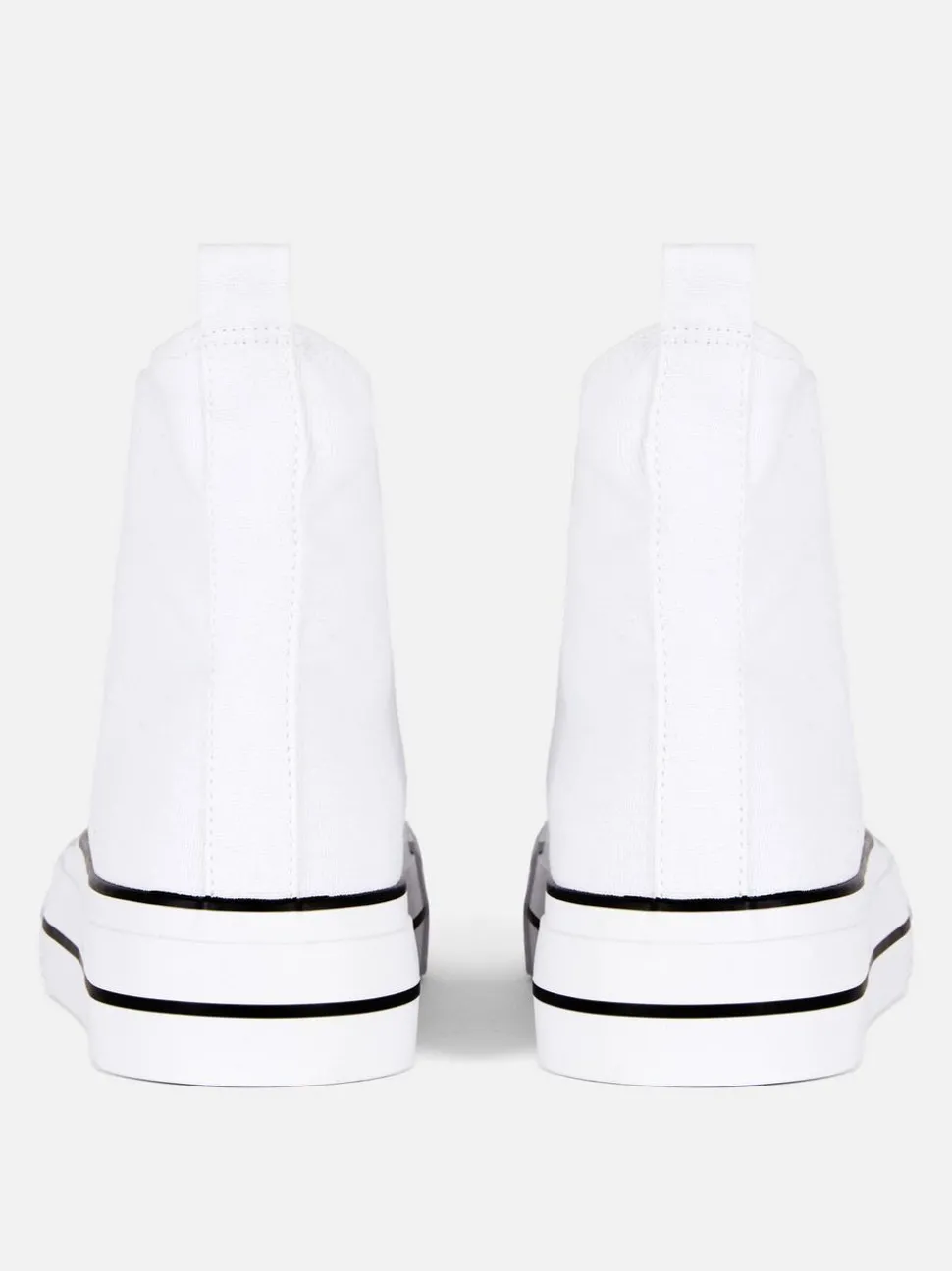 High-Top-Sneaker aus Canvas mit flacher Plateausohle