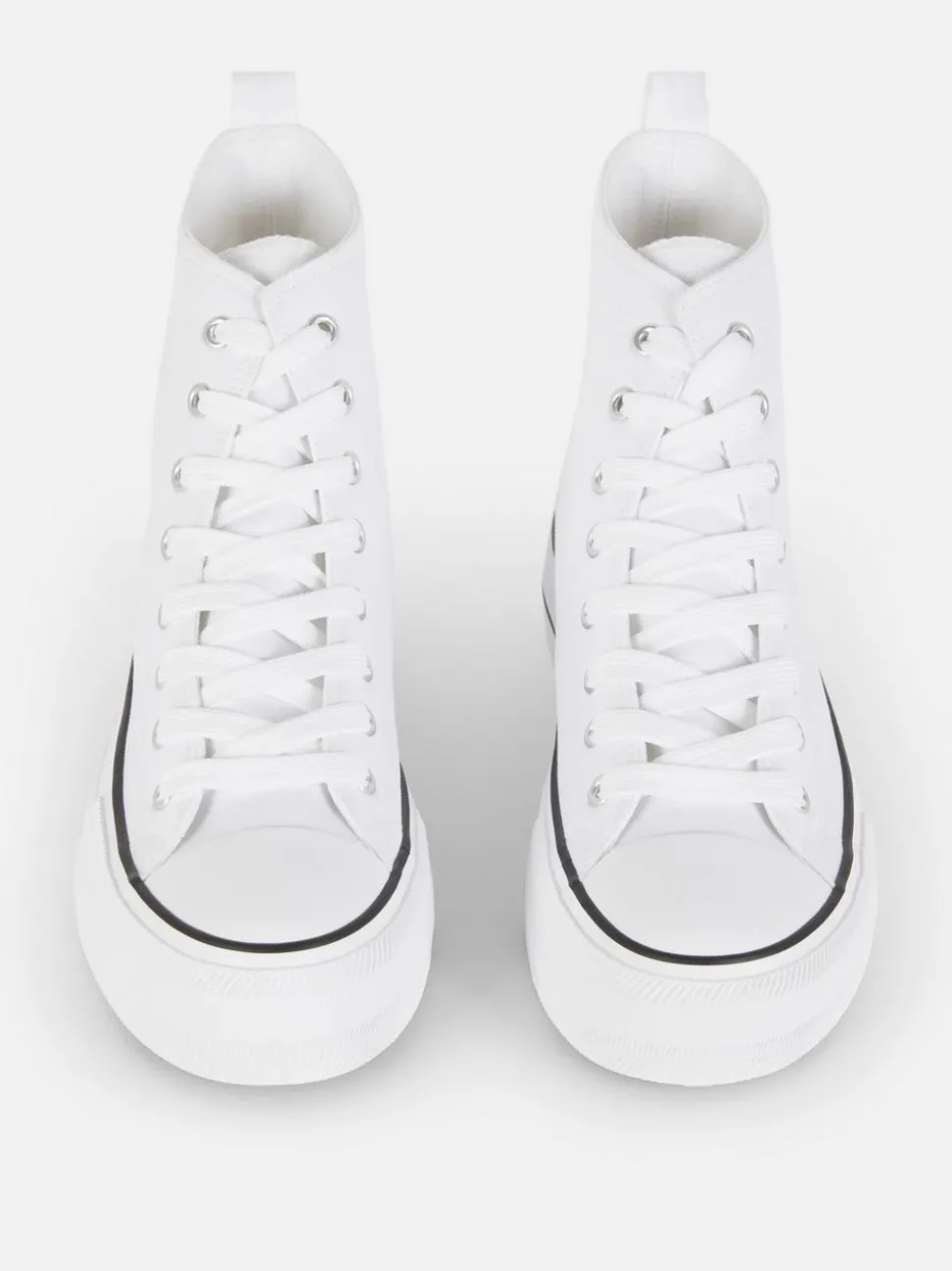 High-Top-Sneaker aus Canvas mit flacher Plateausohle