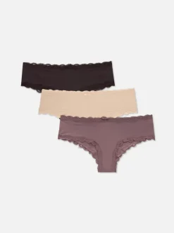 Hipster mit Spitzenbesatz, 3er-Pack