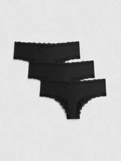 Hipster-Slips mit Spitzenbesatz, 3er-Pack