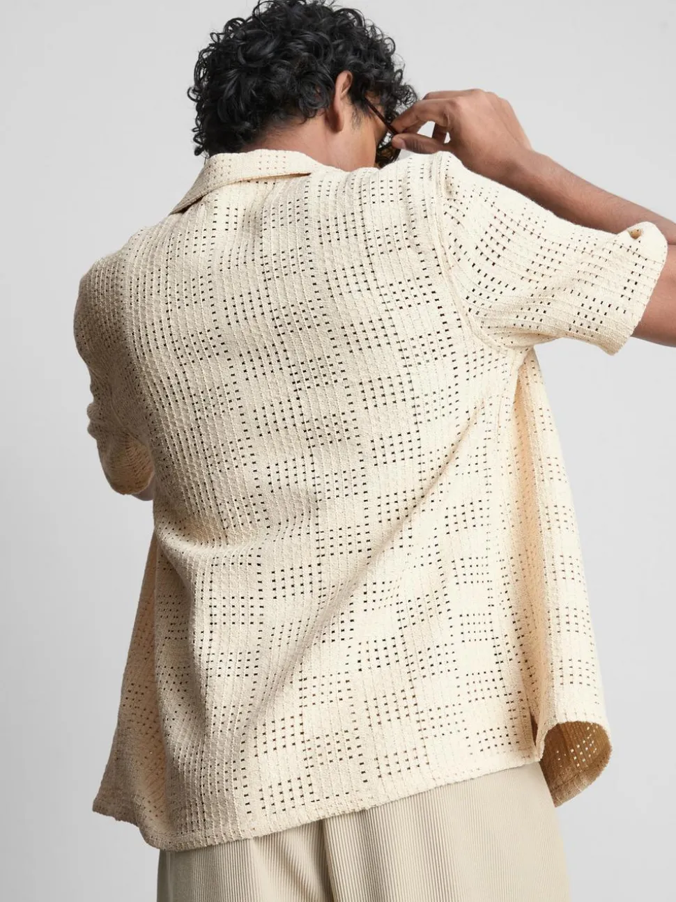 Häkelshirt mit Schachbrettmuster