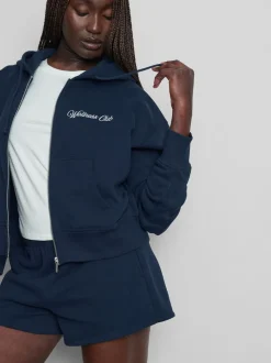 Hoodie mit Grafik, Reißverschluss und hohem Baumwollanteil