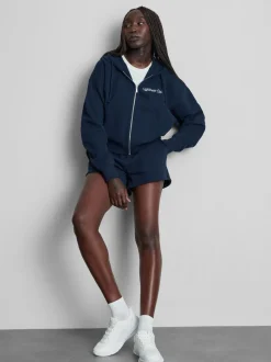 Hoodie mit Grafik, Reißverschluss und hohem Baumwollanteil