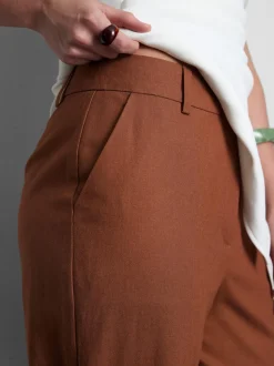 Hose aus Leinengemisch mit geradem Bein