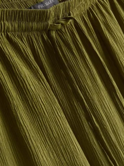Hose in Knitteroptik mit weitem Bein