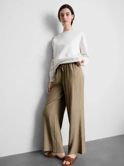 Hose in Knitteroptik mit weitem Bein