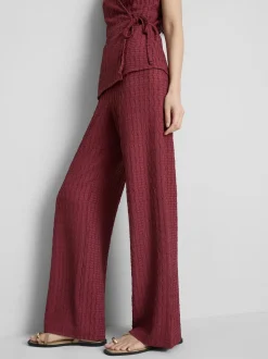 Hose in Knitteroptik mit weitem Bein
