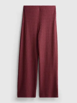 Hose in Knitteroptik mit weitem Bein