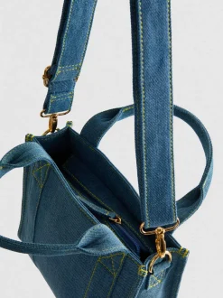 „Ich – einfach unverbesserlich“ Denim-Minitragetasche