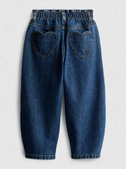 1–9 Jahre | Barrel-Jeans aus reiner Baumwolle mit Paperbag-Bund