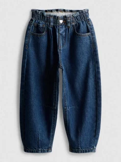 1–9 Jahre | Barrel-Jeans aus reiner Baumwolle mit Paperbag-Bund