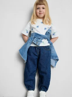 1–9 Jahre | Barrel-Jeans aus reiner Baumwolle mit Paperbag-Bund