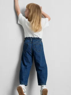 1–9 Jahre | Barrel-Jeans aus reiner Baumwolle mit Paperbag-Bund