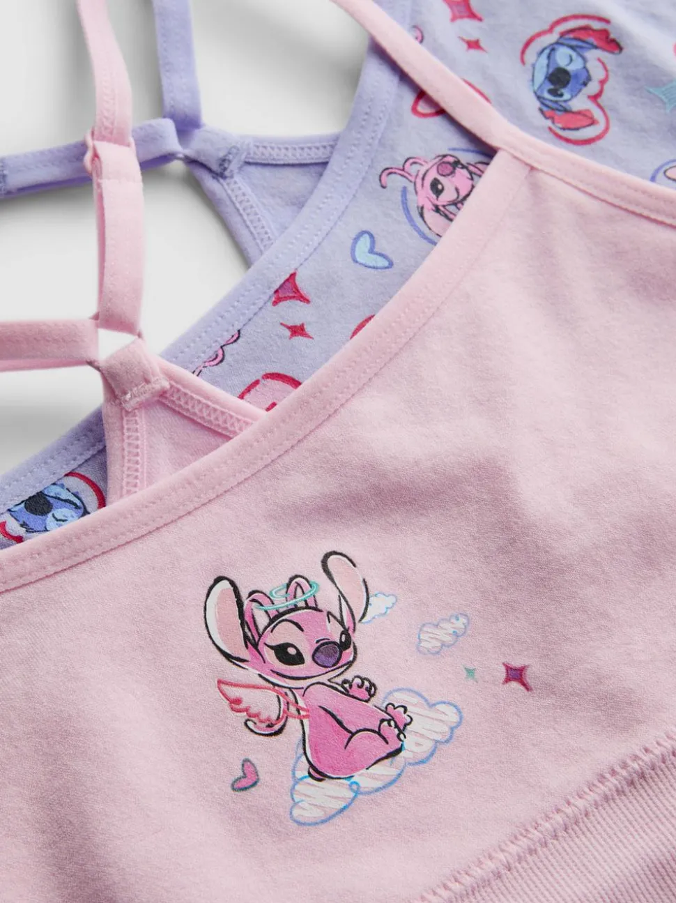 7–15 Jahre | Bauchfreie nahtlose „Disney Stitch“ Tops, 2er-Pack