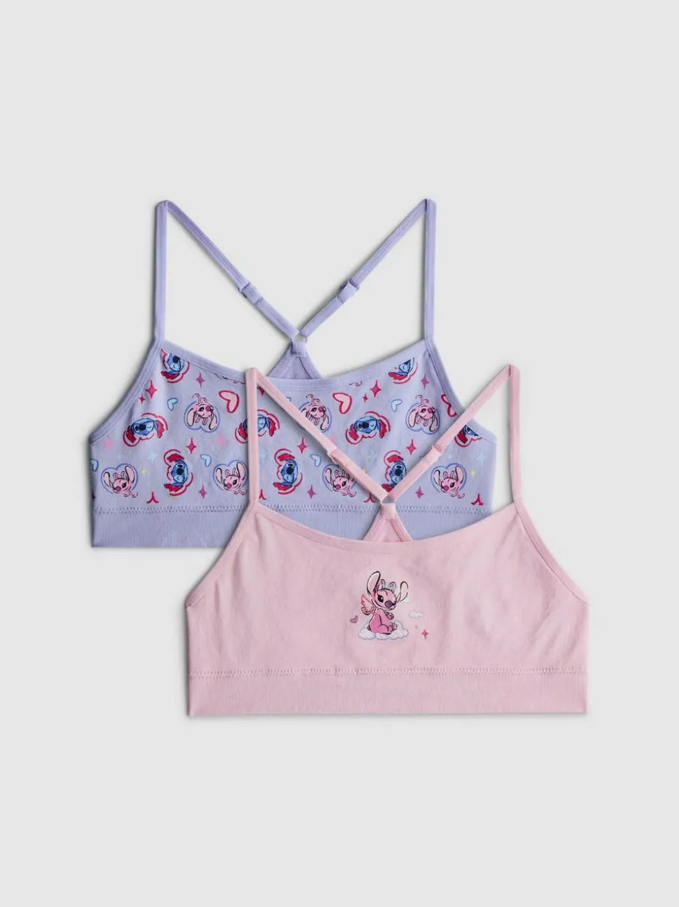 7–15 Jahre | Bauchfreie nahtlose „Disney Stitch“ Tops, 2er-Pack