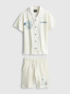 7–15 Jahre | Baumwoll-Shirt mit „Minecraft“ Grafik und Shorts im Set