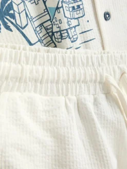 7–15 Jahre | Baumwoll-Shirt mit „Minecraft“ Grafik und Shorts im Set