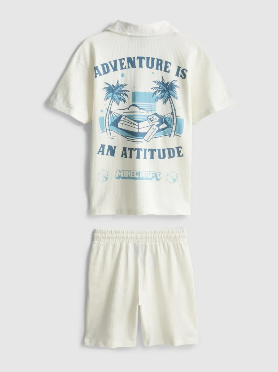7–15 Jahre | Baumwoll-Shirt mit „Minecraft“ Grafik und Shorts im Set