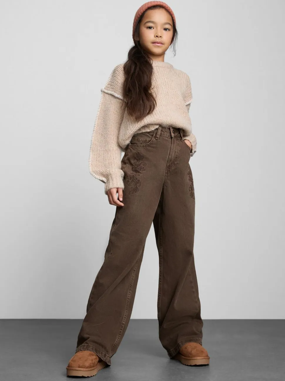 7–15 Jahre | Bestickte Hose mit weitem Bein