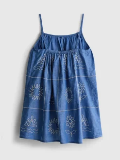 1,5–9 Jahre | Besticktes Chambray-Trägerkleid