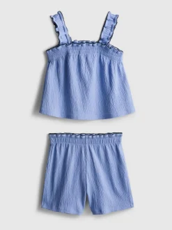 1,5–9 Jahre | Bluse und Shorts in Knitteroptik