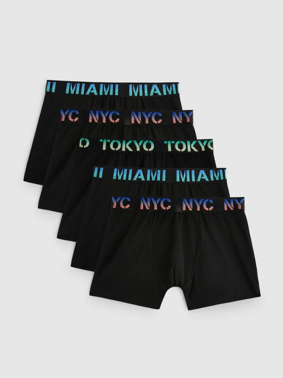2–15 Jahre | Boxershorts mit City-Prints am Bund, 5er-Pack