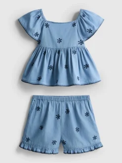 1,5–9 Jahre | Chambray-Bluse und Shorts im Set
