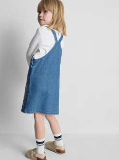 1–9 Jahre | „Disney Minnie Maus“ Top mit Kragen und Jeans-Latzkleid