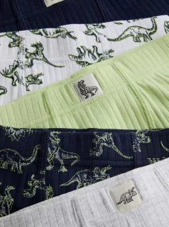 1,5–11 Jahre | Gerippte Boxershorts mit Dinosaurier-Grafik, 5er-Pack
