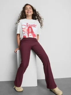 7–15 Jahre | Gerippte Schulleggings mit ausgestelltem Bein
