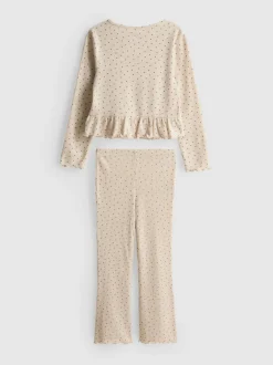 1–9 Jahre | Geripptes Schößchentop und Leggings im Set