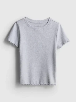 1,5–8 Jahre | Geripptes T-Shirt mit gekräuseltem Saum