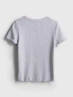 1,5–8 Jahre | Geripptes T-Shirt mit gekräuseltem Saum