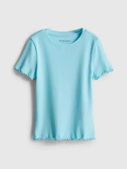1,5–8 Jahre | Geripptes T-Shirt mit gekräuseltem Saum