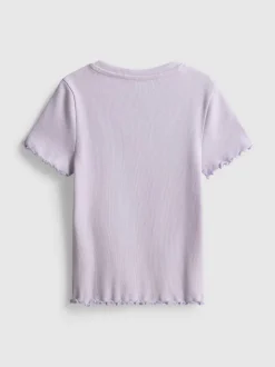 1,5–8 Jahre | Geripptes T-Shirt mit gekräuseltem Saum