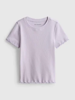 1,5–8 Jahre | Geripptes T-Shirt mit gekräuseltem Saum