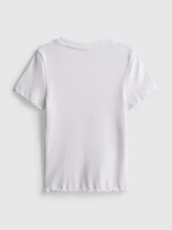 1,5–8 Jahre | Geripptes T-Shirt mit gekräuseltem Saum