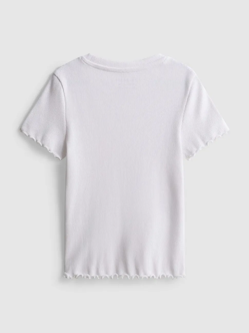 1,5–8 Jahre | Geripptes T-Shirt mit gekräuseltem Saum