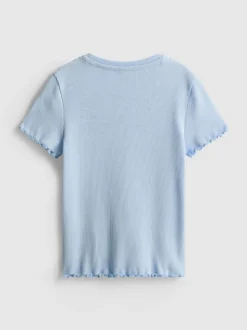 1,5–8 Jahre | Geripptes T-Shirt mit gekräuseltem Saum