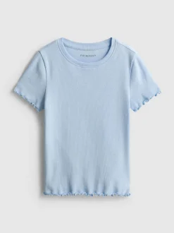 1,5–8 Jahre | Geripptes T-Shirt mit gekräuseltem Saum