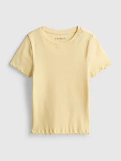 1,5–8 Jahre | Geripptes T-Shirt mit gekräuseltem Saum