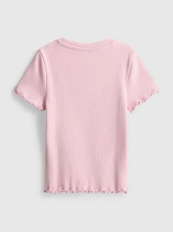 1,5–8 Jahre | Geripptes T-Shirt mit gekräuseltem Saum